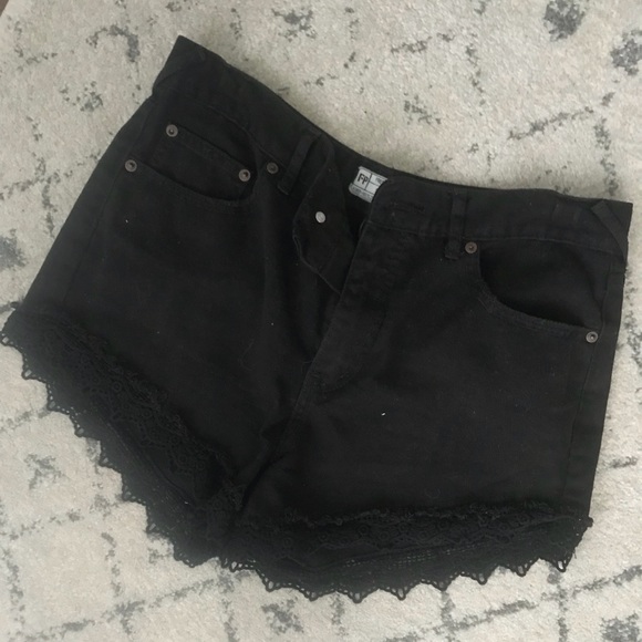 Free People Pants - Free People Black Lacy Shorts